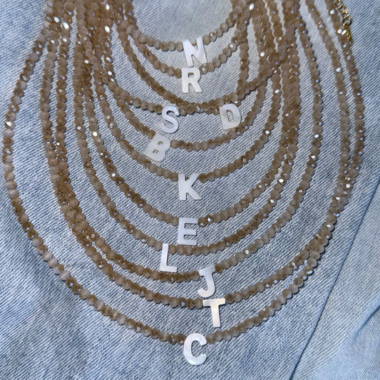 Sparkling Initial Choker Beads